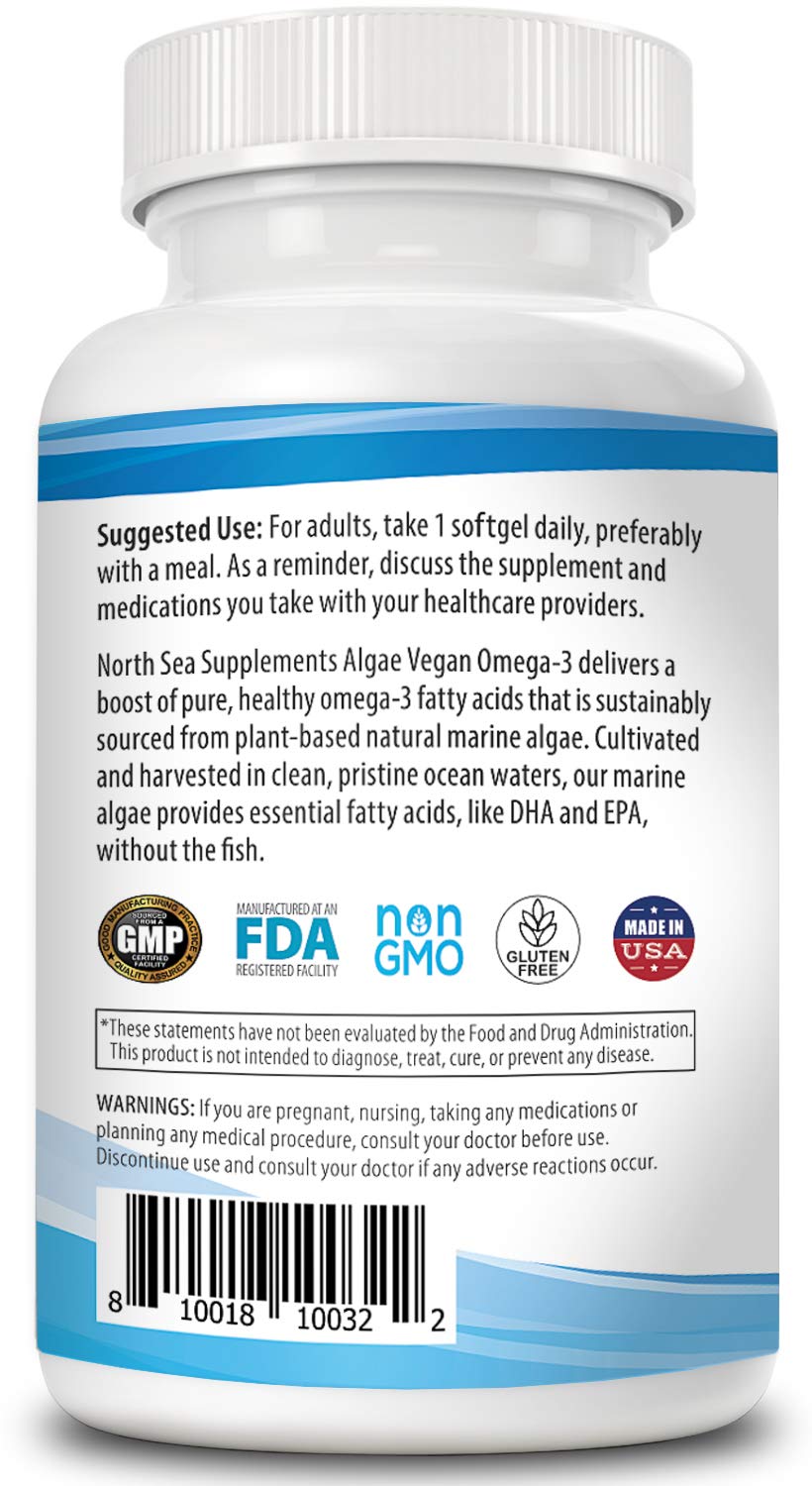 North Sea Supplements Vegan Algae Omega-3 - 60 Softgels - image 3