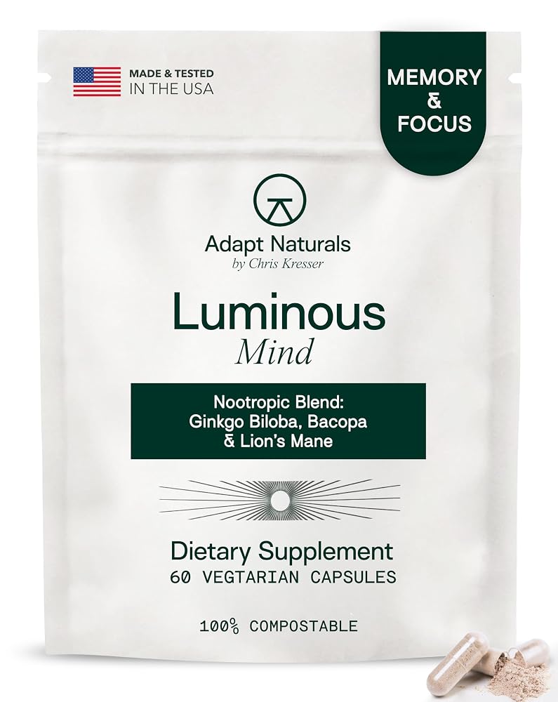 Adapt Naturals Luminous Mind Nootropic Brain Supplement with Ginkgo