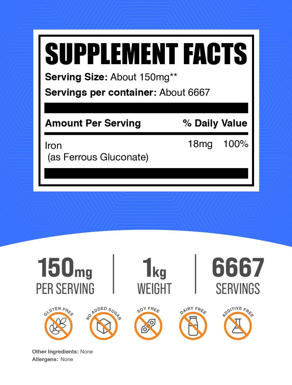 BulkSupplements.com Ferrous Gluconate Powder