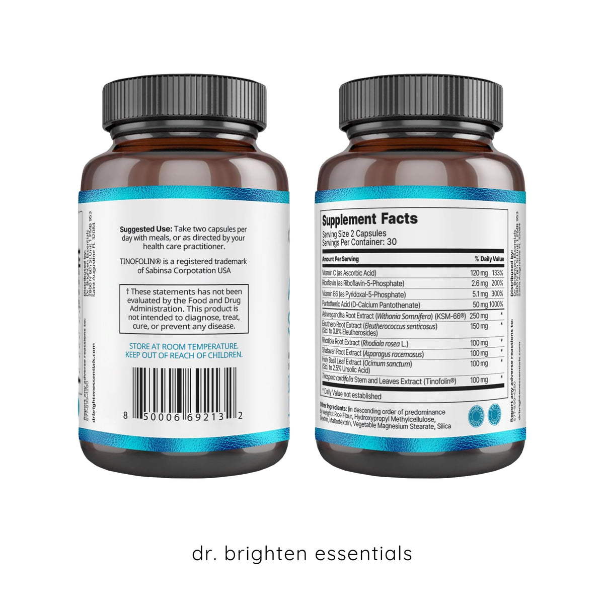 Dr. Brighten Adrenal Support with Ashwagandha - 60 Capsules - image 2