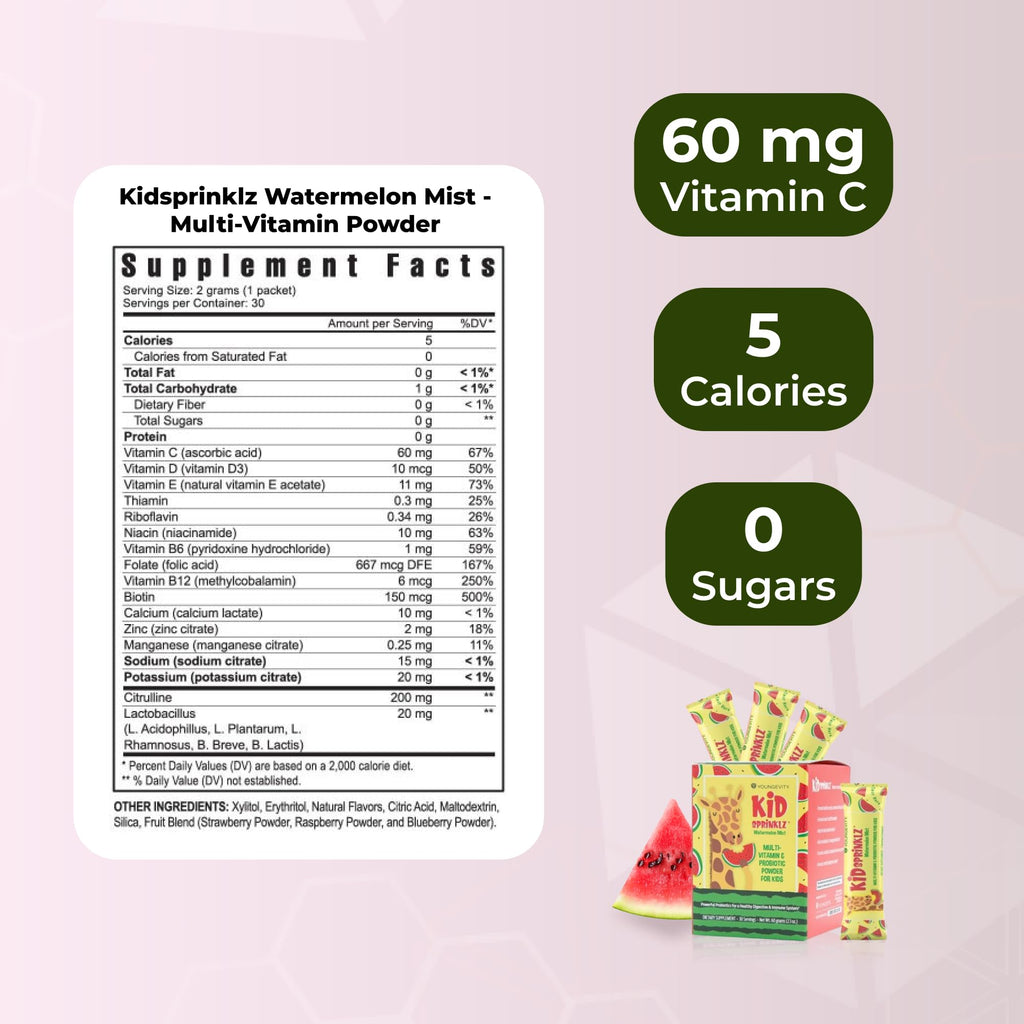 Youngevity Kidsprinklz Watermelon Kids Multivitamin Powder - 30 Servings - image 3
