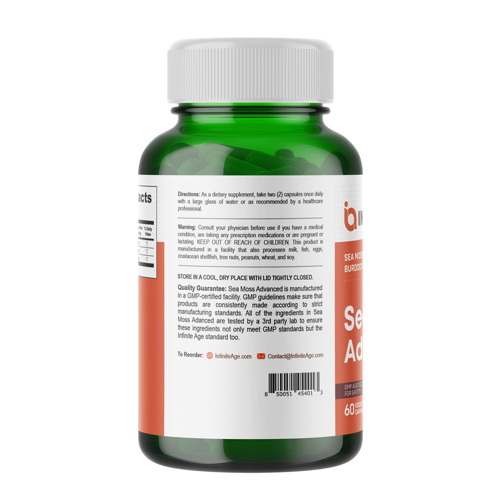 INFINITE AGE Sea Moss Capsules 1250mg Irish Moss Blend - 60 Count - image 3