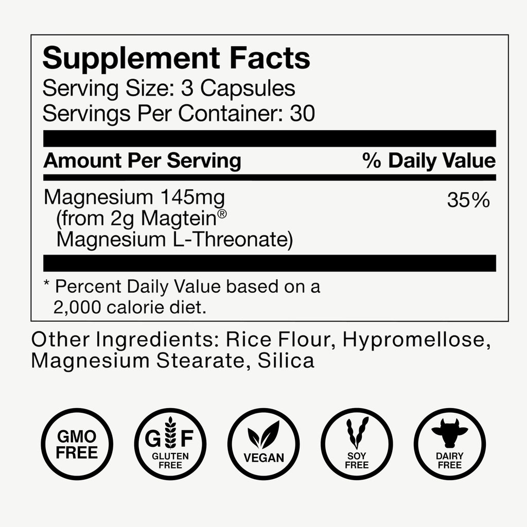 Momentous Magtein Magnesium L-Threonate for Cognitive Health - 90 Capsules - image 8