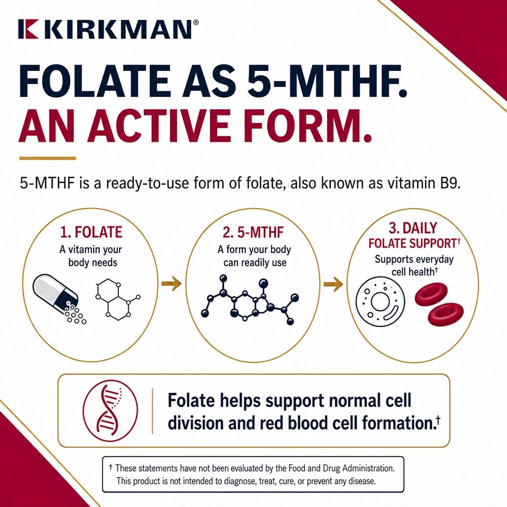 Kirkman Advanced Adult Multivitamin & Mineral with 5-MTHF - 180 Capsules - image 3