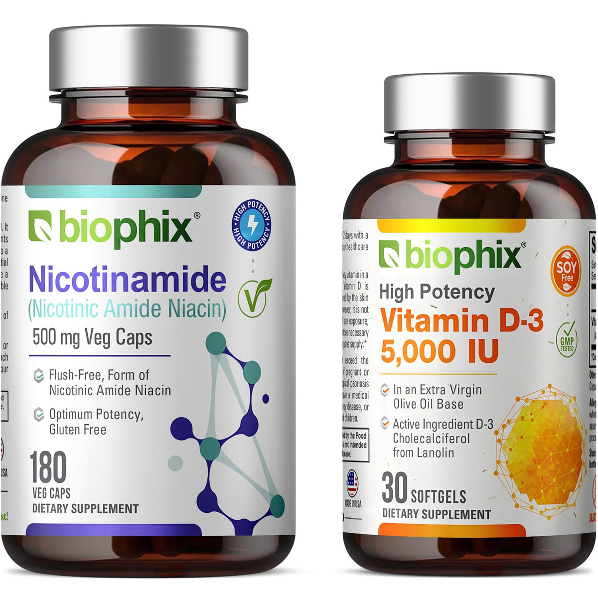 biophix B-3 Nicotinamide 500 mg Skin Support - 180 Vegetarian Capsules