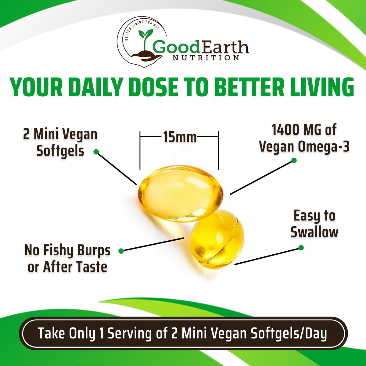 GoodEarth Nutrition Algal Oil Vegan DHA Omega-3 - 60 Softgels - image 3