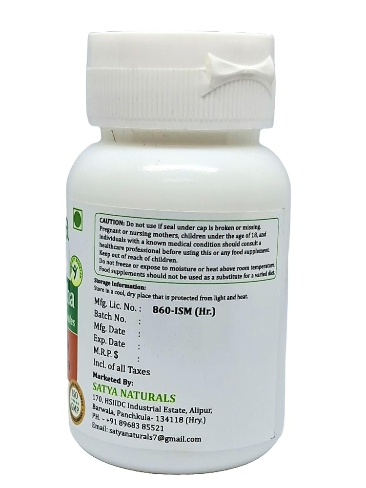 Satya Naturals Ashwagandha Forte Capsules 500 mg. 60 Veg. Capsule