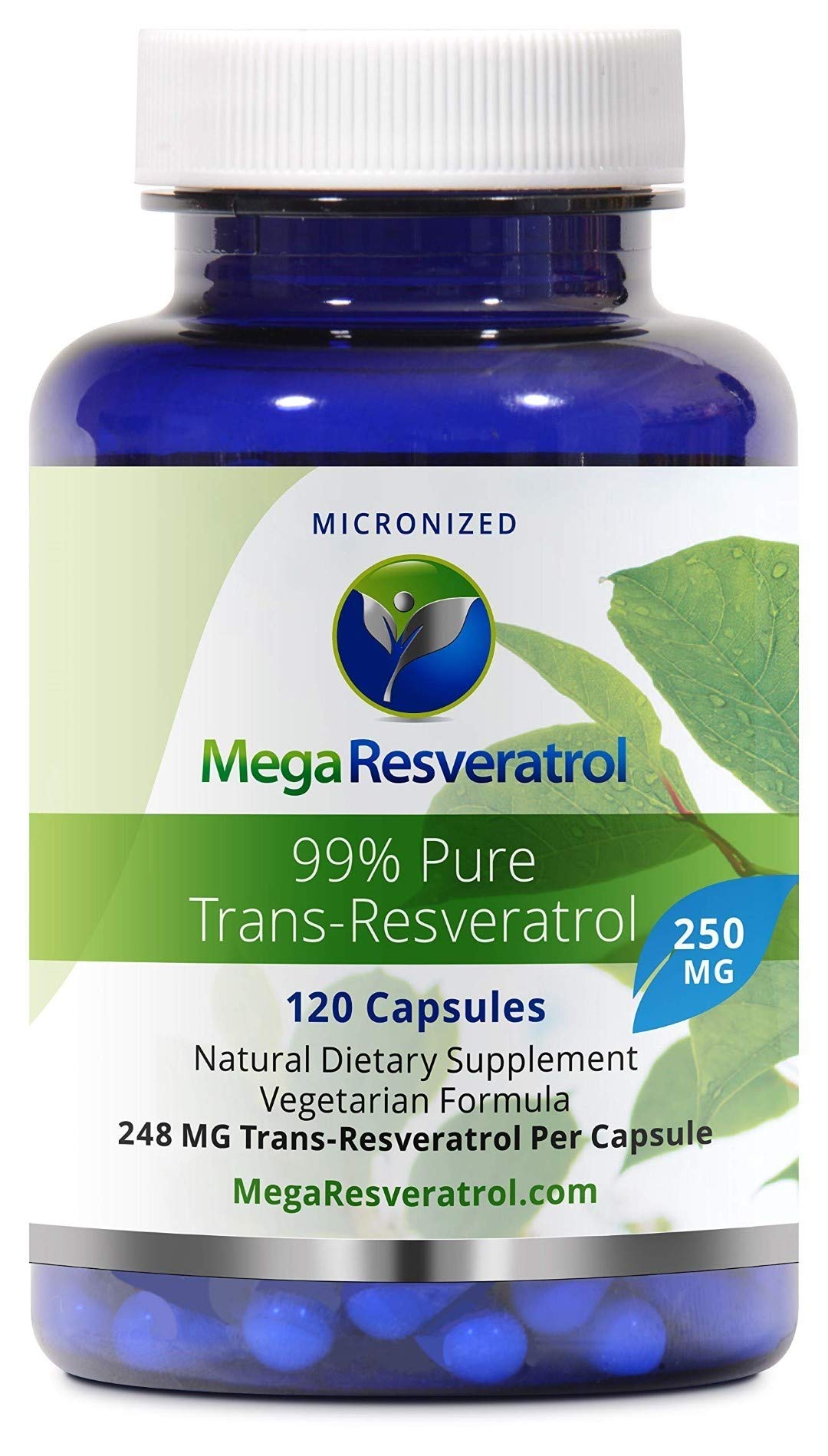 Mega Resveratrol 250 mg Pharmaceutical Grade - 120 Capsules