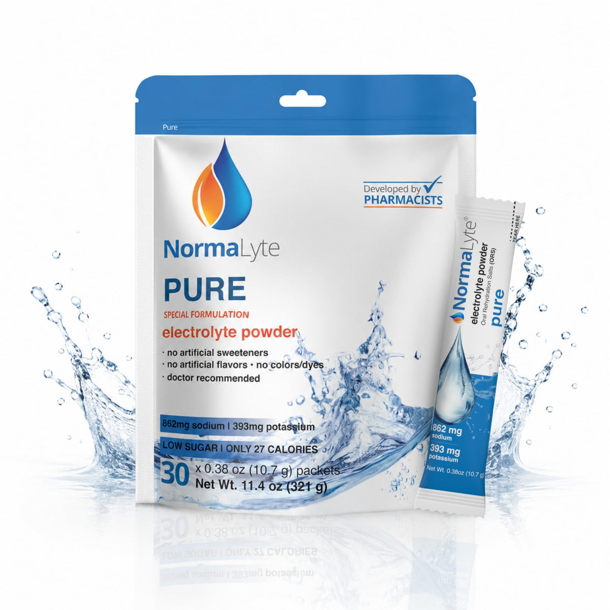 NormaLyte Pure Electrolyte Powder Sticks - 30 Count