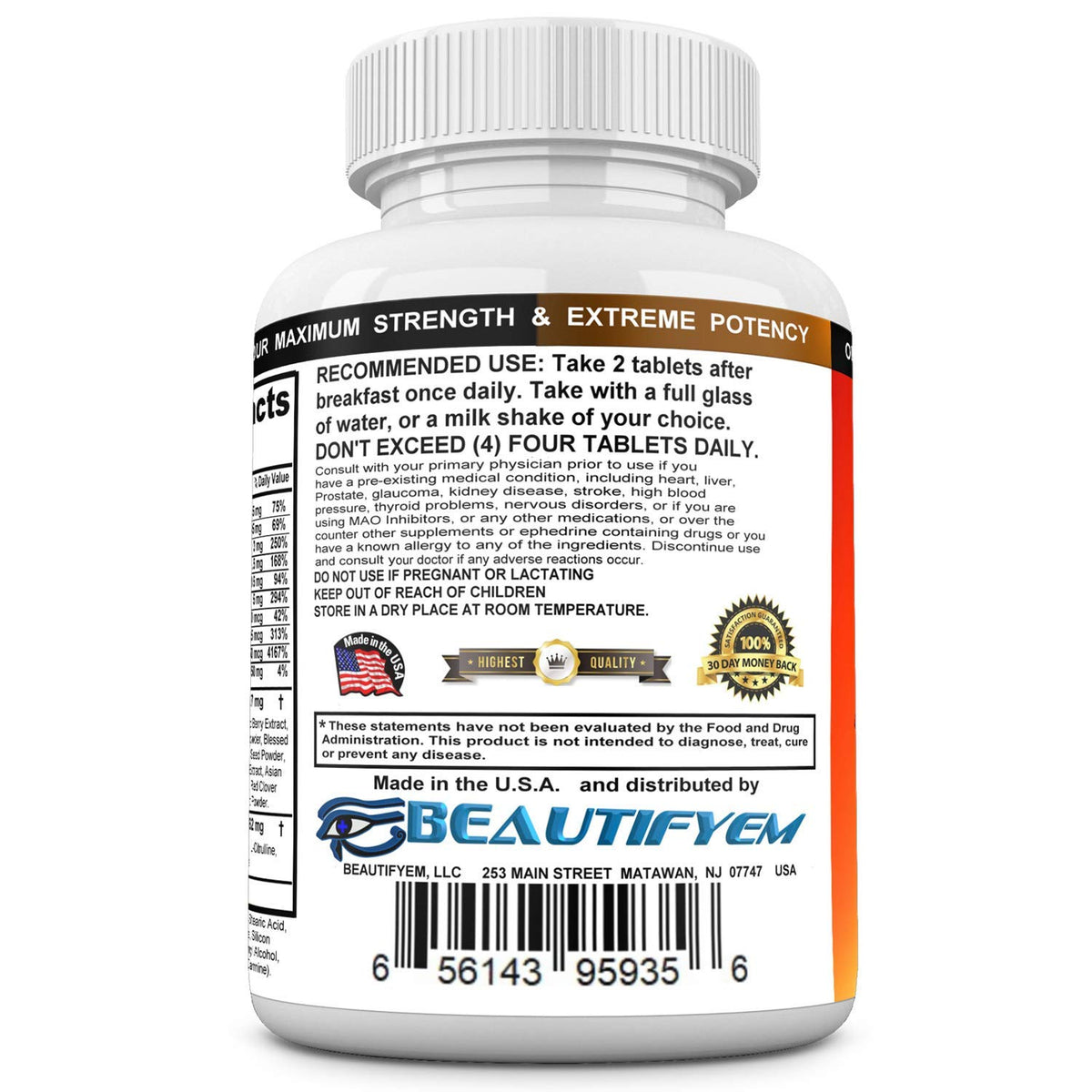 BEAUTIFYEM Bust Augmentation Pills Breast Enhancer - 60 Tablets - image 2