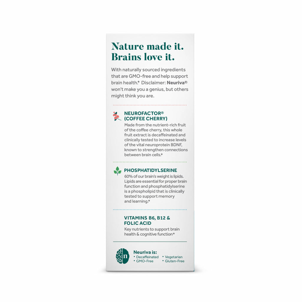 NEURIVA Plus Brain Supplement for Memory and Focus, 30 Capsules