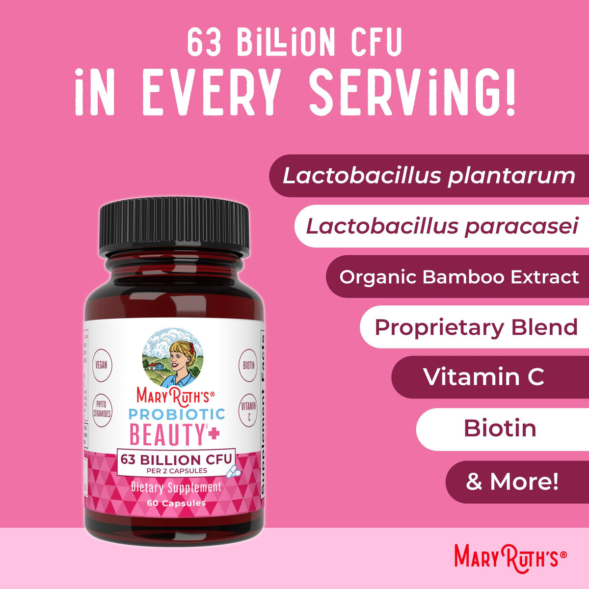 MARYRUTH'S Probiotic Beauty Capsules for Skin Support - 60 Count - image 7