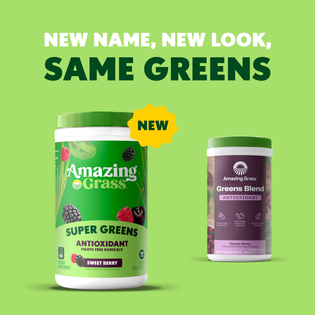 Amazing Grass Super Greens Powder Antioxidant Sweet Berry - 60 Servings - image 2