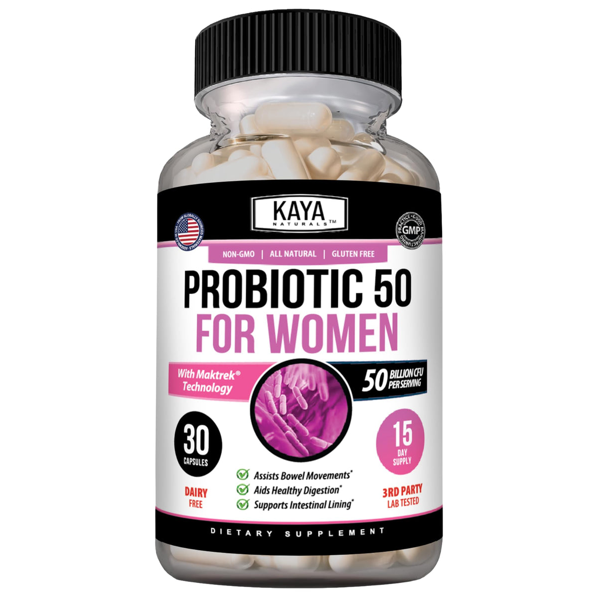 Kaya Naturals Womens Probiotic 50 Billion CFU
