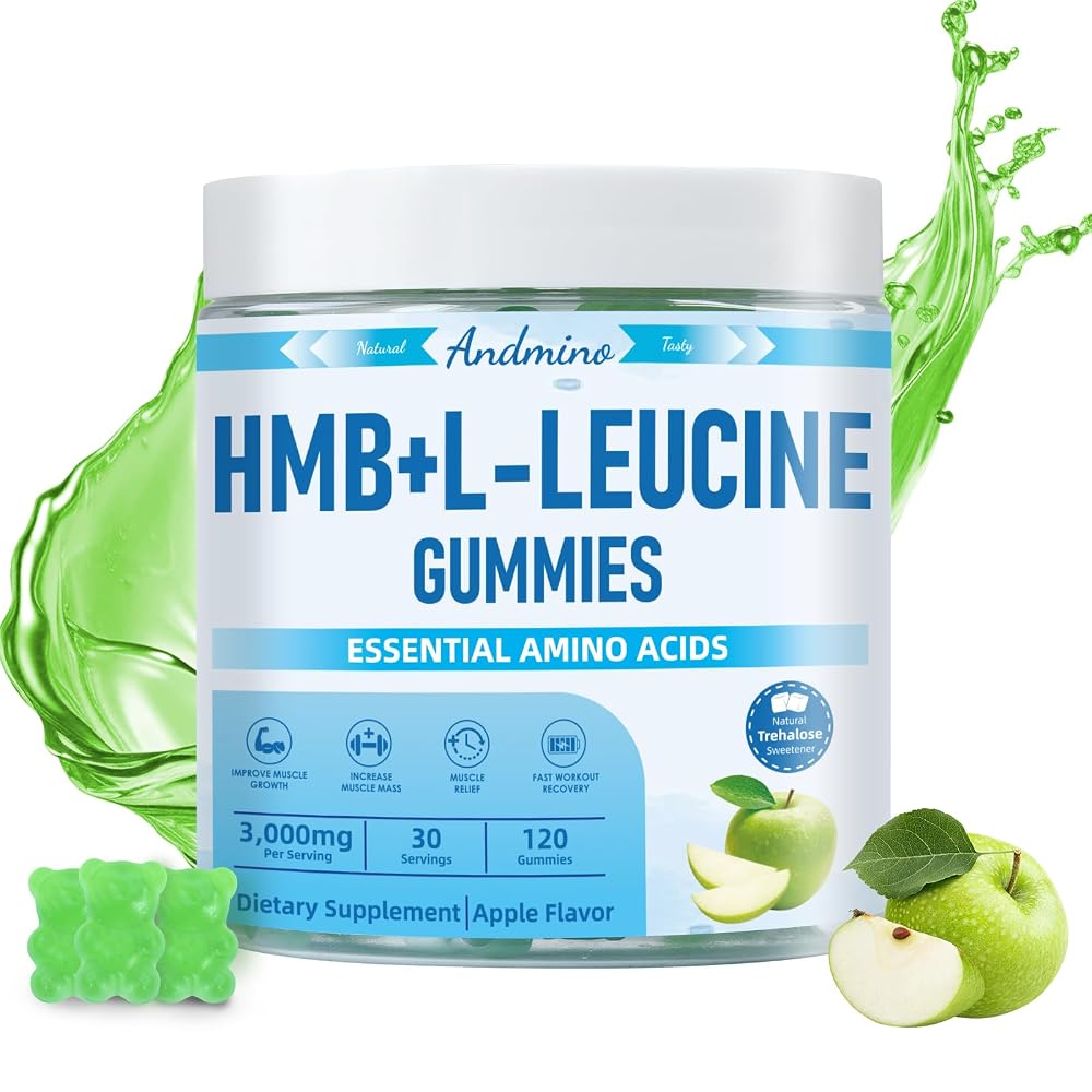 andmino HMB and L-Leucine Gummies for Muscle Growth - 120 Gummies