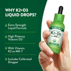 Nature's Truth Vitamin D3 K2 Liquid Drops with MK-7 - 2 Fl Oz - image 3
