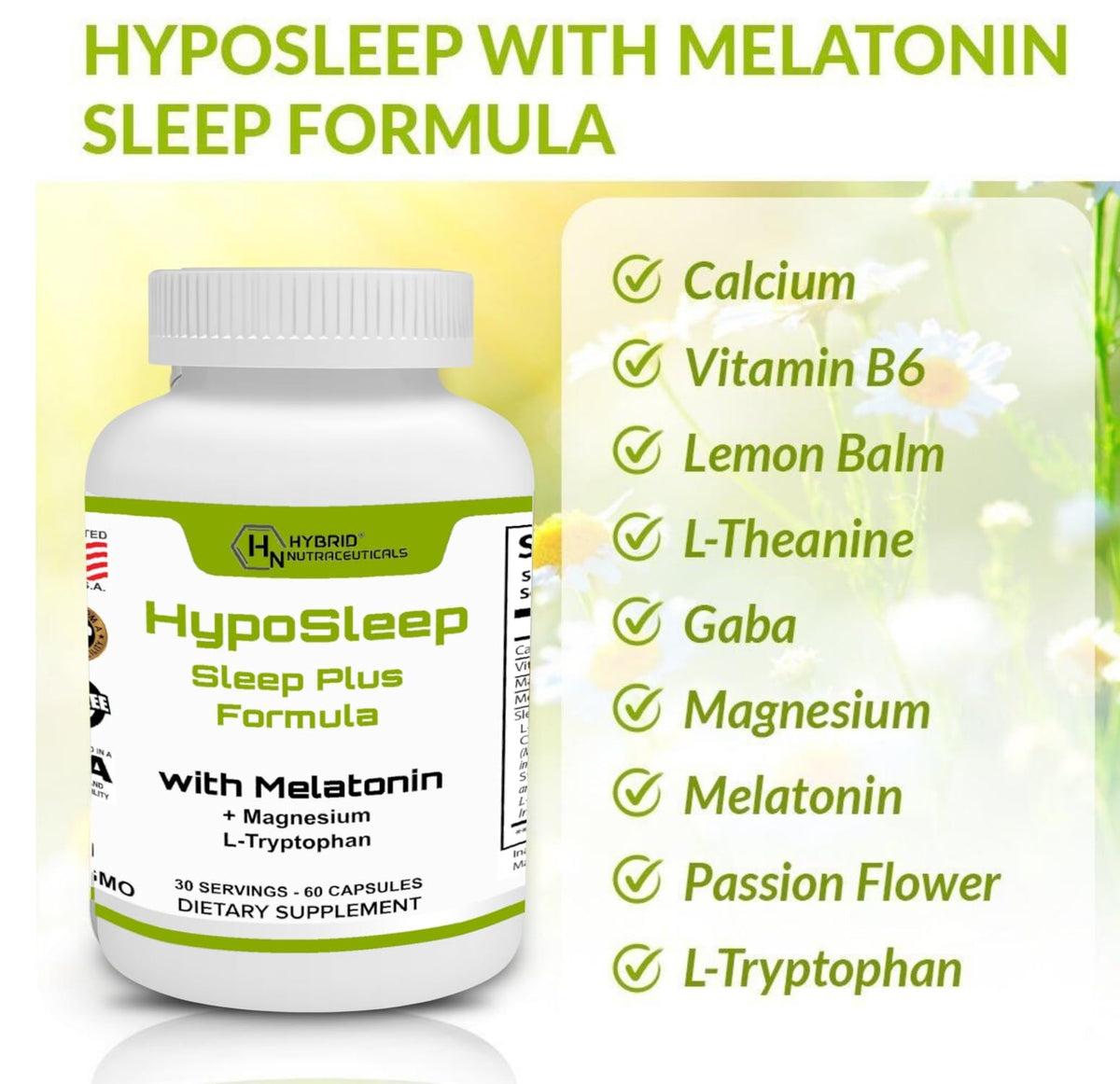 Hybrid Nutraceuticals HypoSleep 10mg Melatonin Sleep Aid - 60 Capsules - image 2