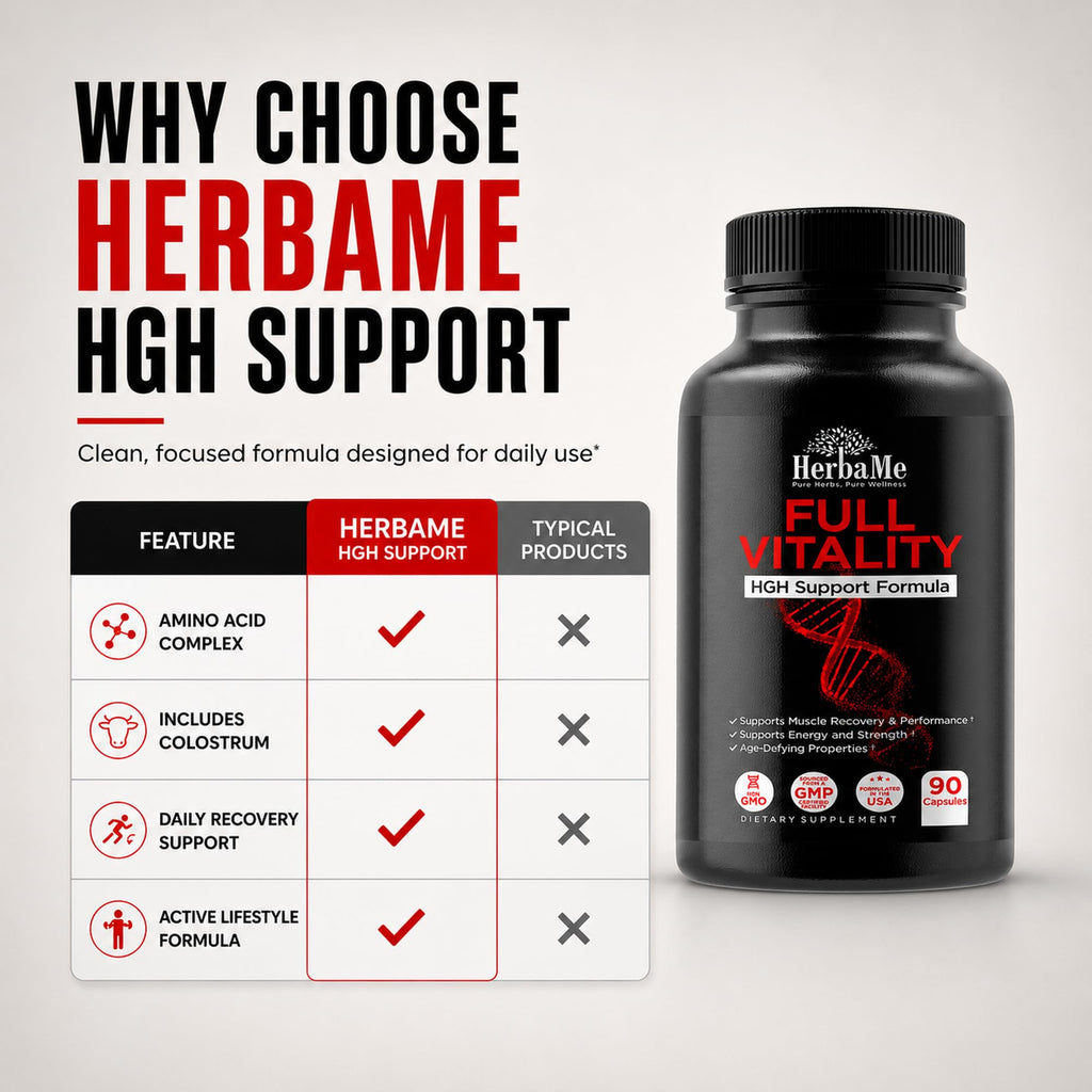 HerbaMe HGH Support Human Growth Hormone & Muscle Recovery - 90 Capsules - image 5