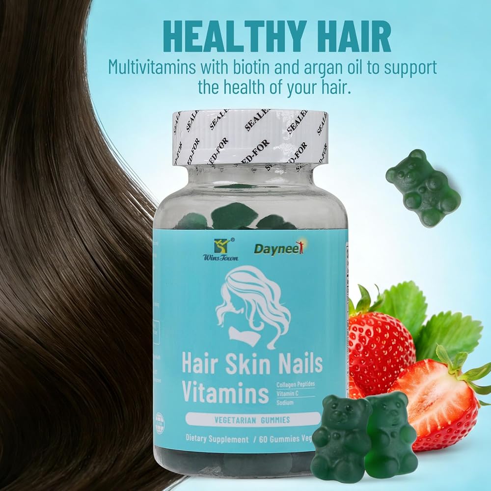 Wins Town Hair Skin Nails Vitamins Gummies - 60 Count - image 7