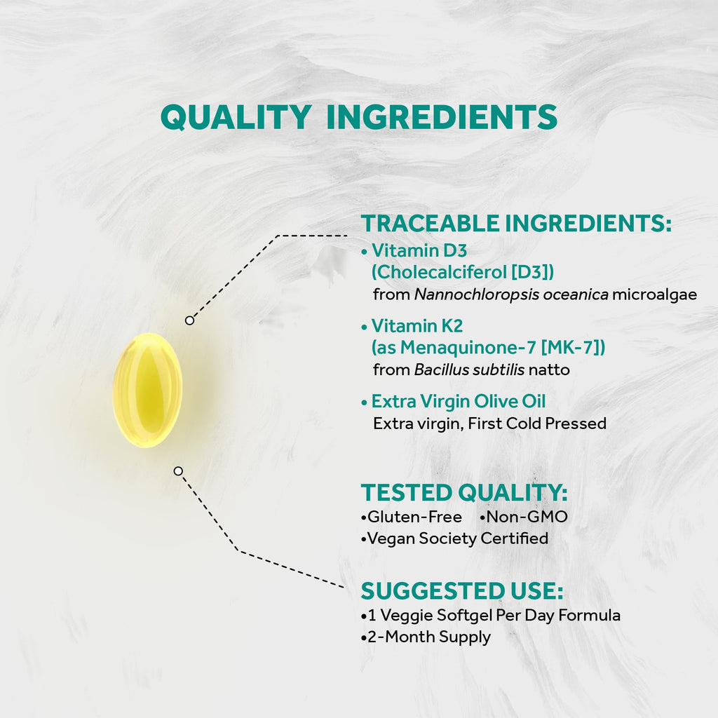 Naturalis Vegan Vitamin D3 + K2 with Extra Virgin Olive Oil