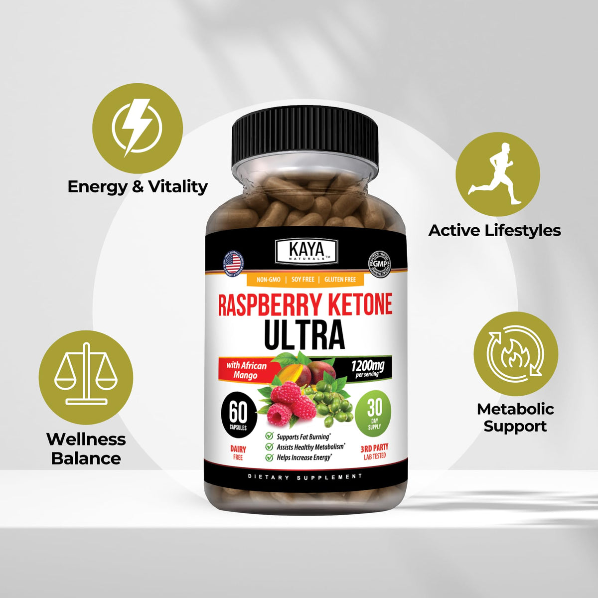 Kaya Naturals Raspberry Ketone Weight Loss Supplement