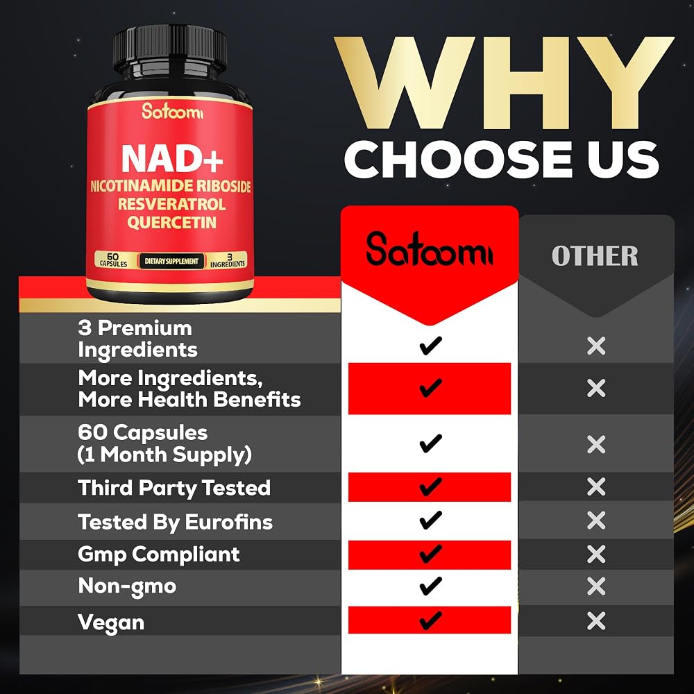 Satoomi NAD Supplement with Nicotinamide Riboside - 60 Capsules - image 4