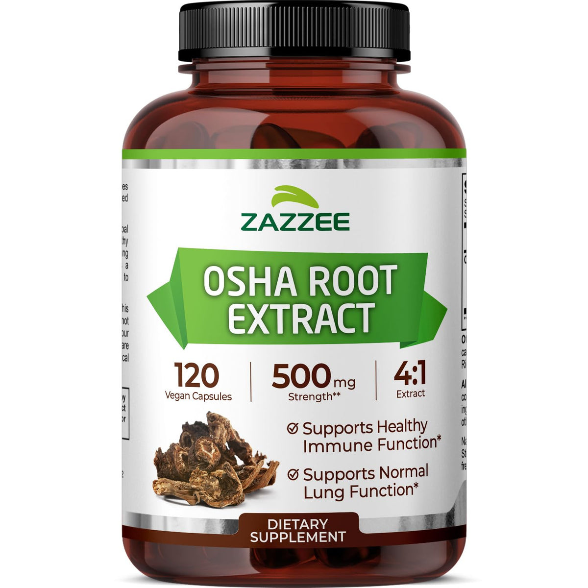Zazzee Extra Strength OSHA Root 4:1 Extract - 120 Capsules