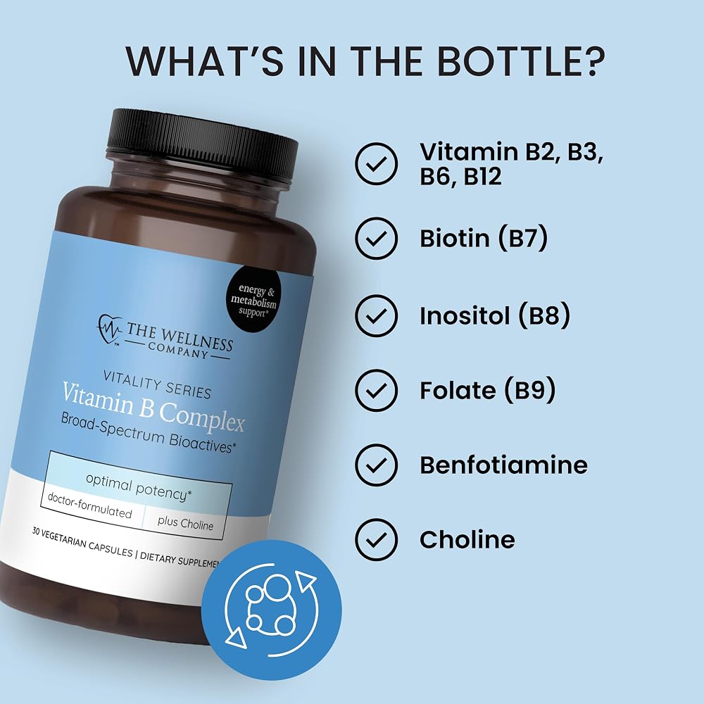The Wellness Company Vitamin B Complex All 8 B Vitamins - 30 Capsules - image 4