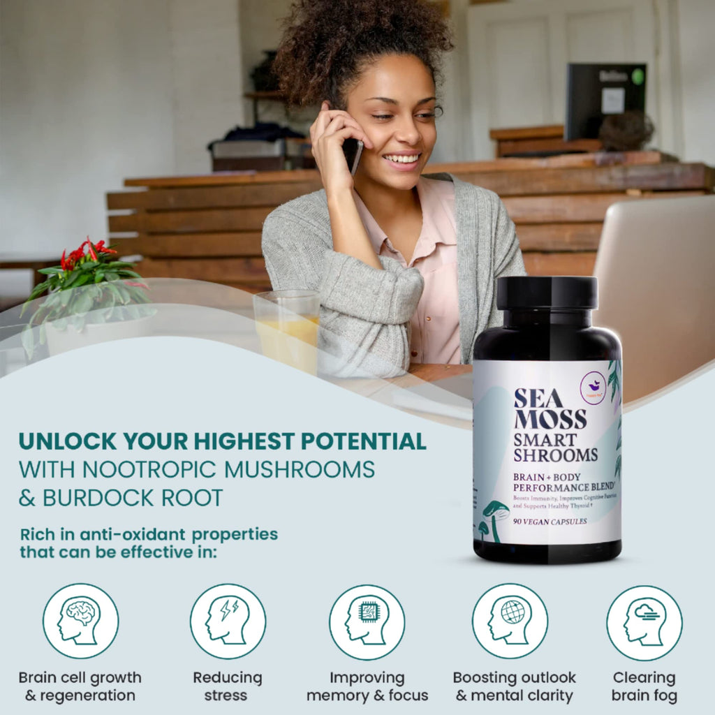HAPPY FOX Irish Sea Moss & Mushroom Complex - 90 Vegan Capsules - image 4