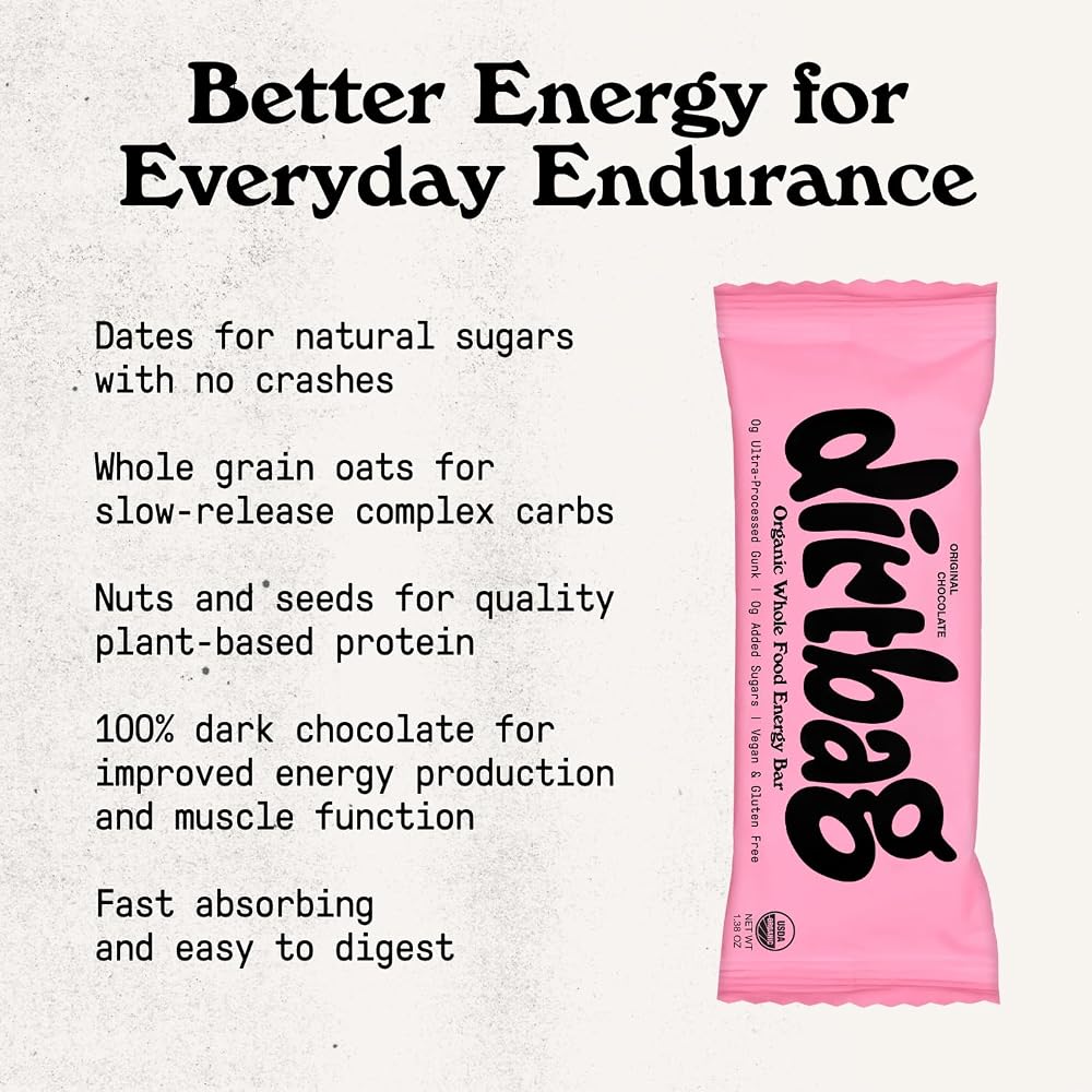 Dirtbag Bar Organic Energy Bar Plant Protein Original Chocolate - 8 Pack - image 4
