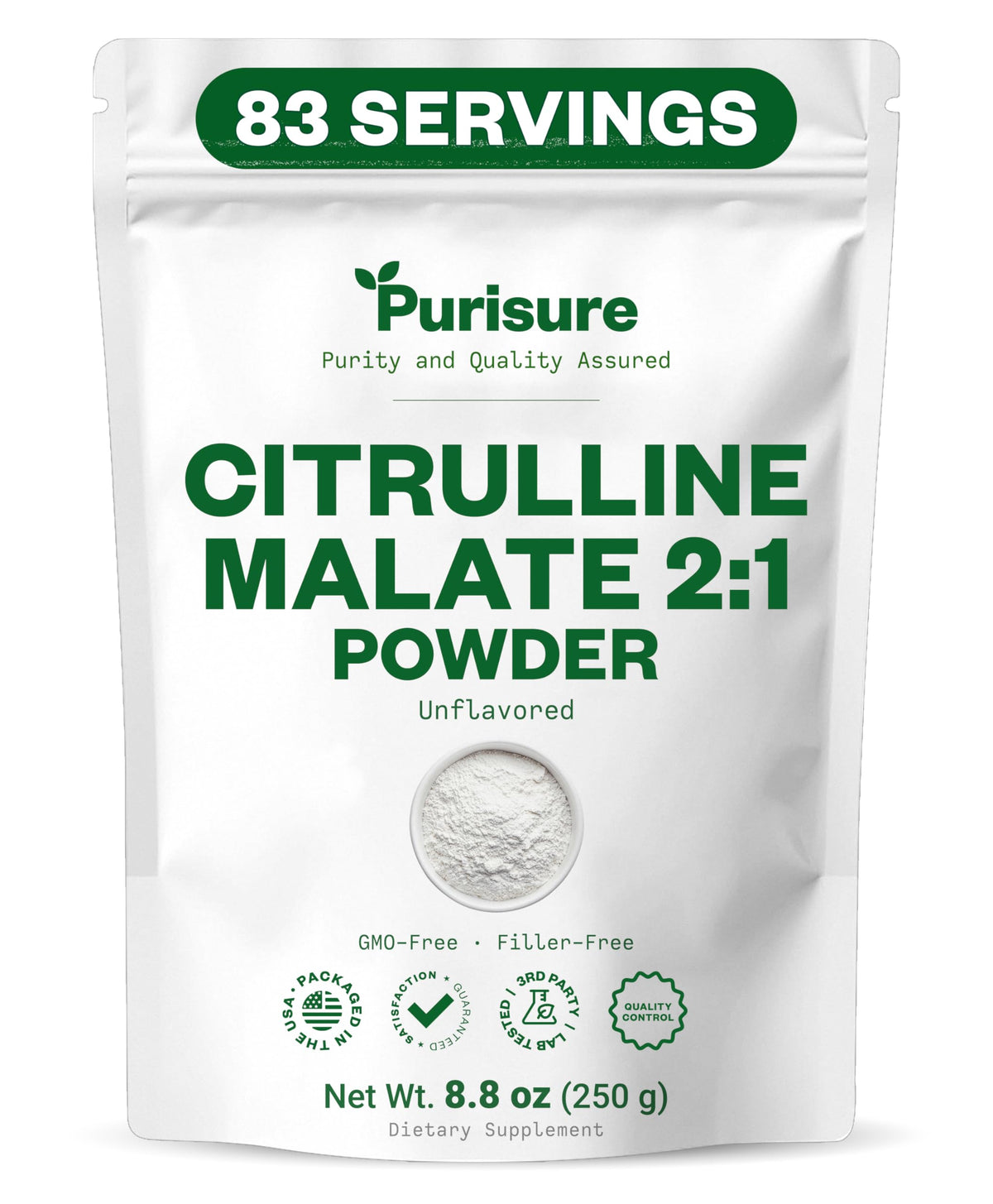 Purisure L-Citrulline Powder 250g Pre-Workout - 83 Servings