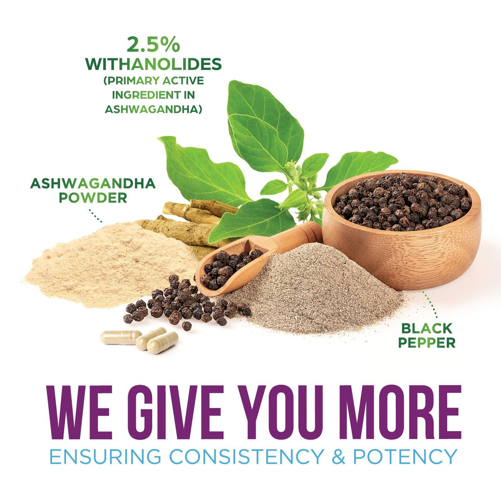 Nature's Strength Ashwagandha Supplements 1100mg - High-Absorption