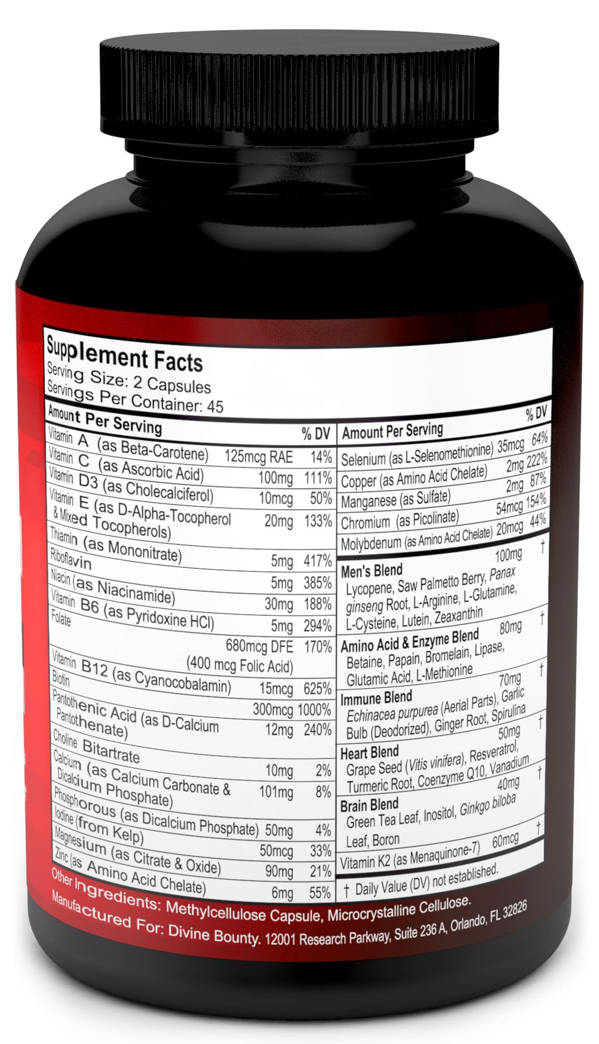 Divine Bounty Men's Multivitamin - 90 Capsules - image 2
