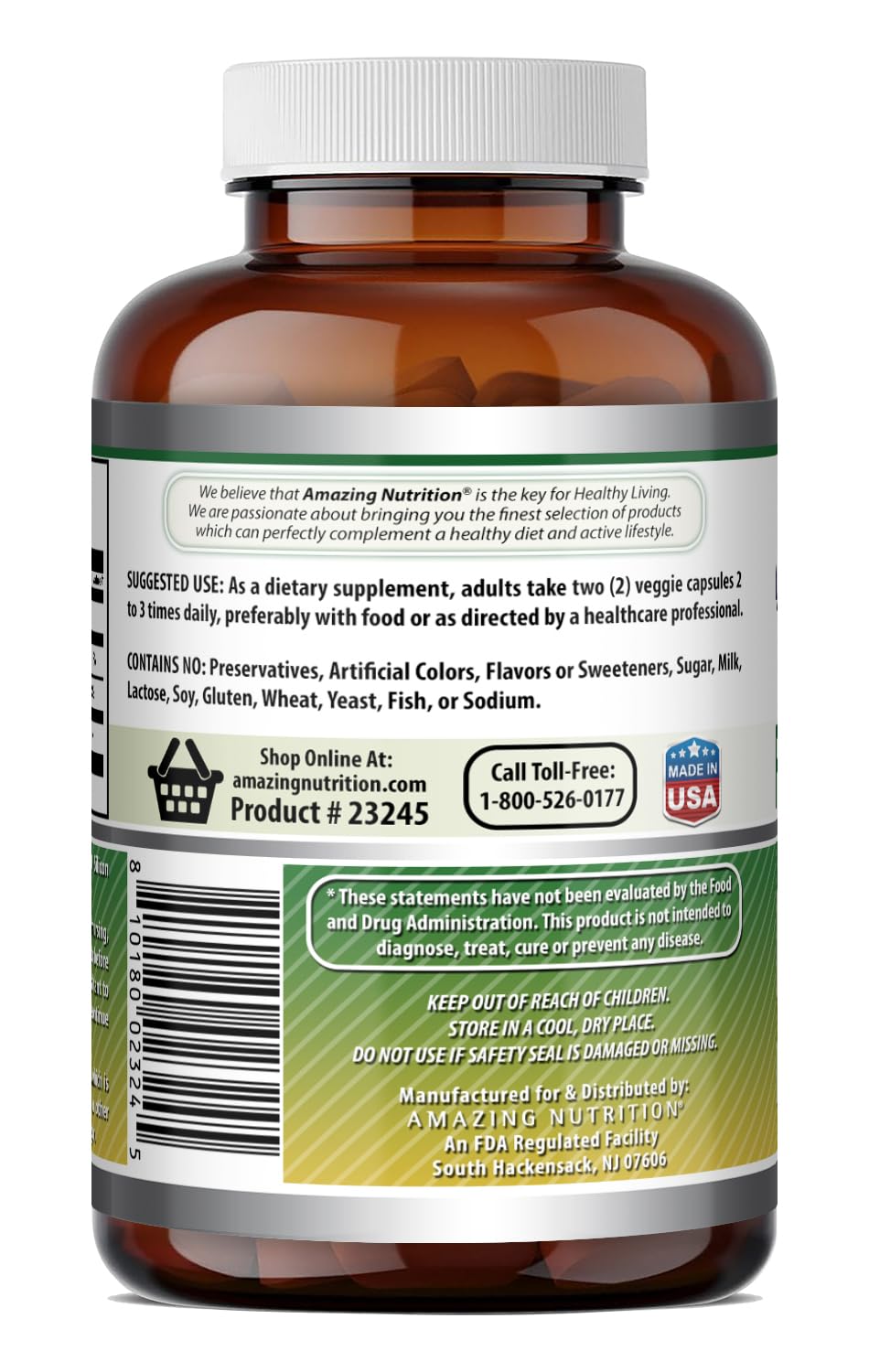 Amazing Nutrition Fenugreek Seed 1220 Mg - 180 Vegetarian Capsules - image 5