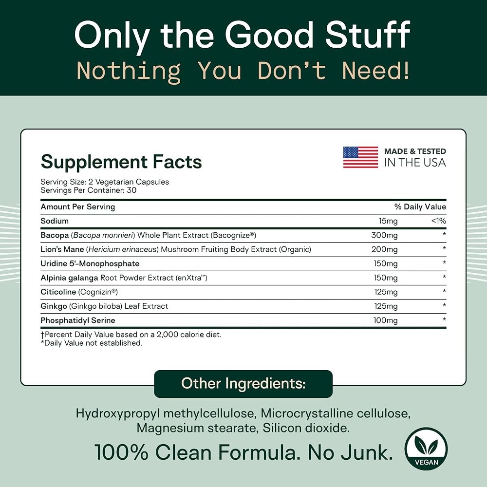 Adapt Naturals Luminous Mind Nootropic Brain Supplement with Ginkgo