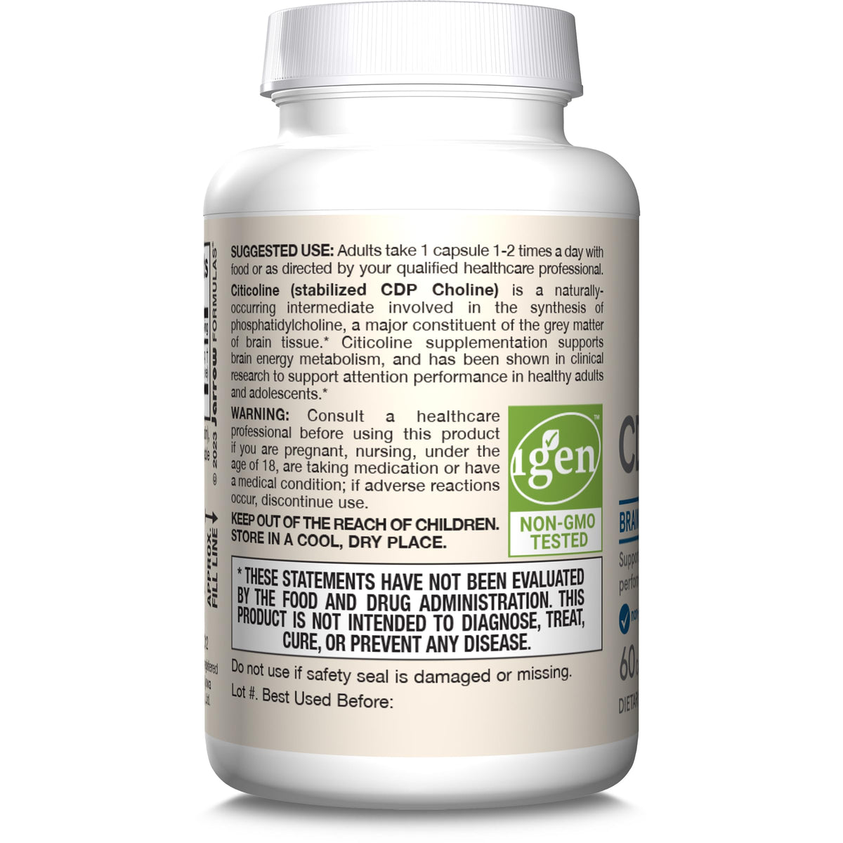 Jarrow Formulas Citicoline (CDP Choline) 250 mg - 60 Capsules