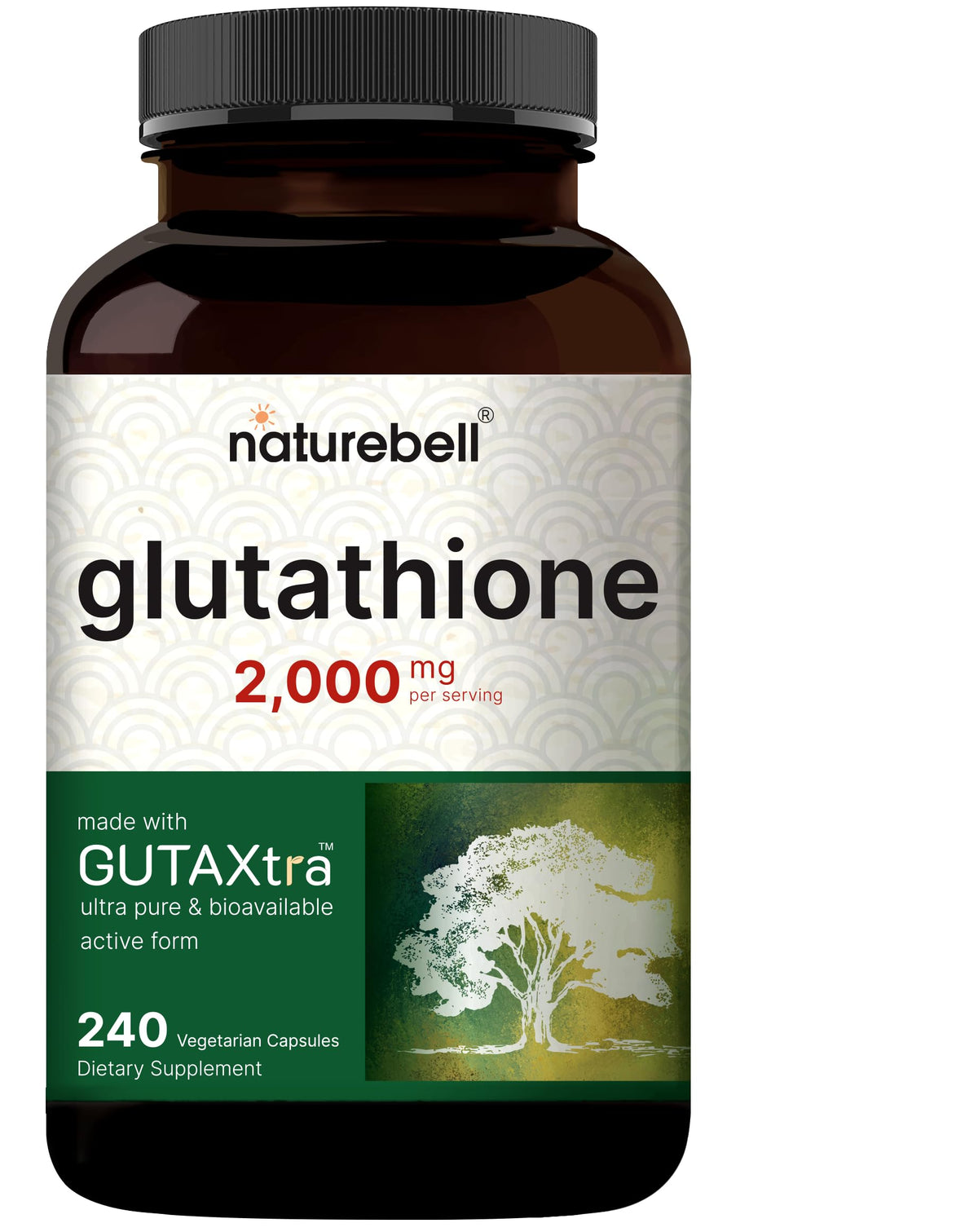 NatureBell Glutathione 2000mg Reduced Form - 240 Vegetarian Capsules