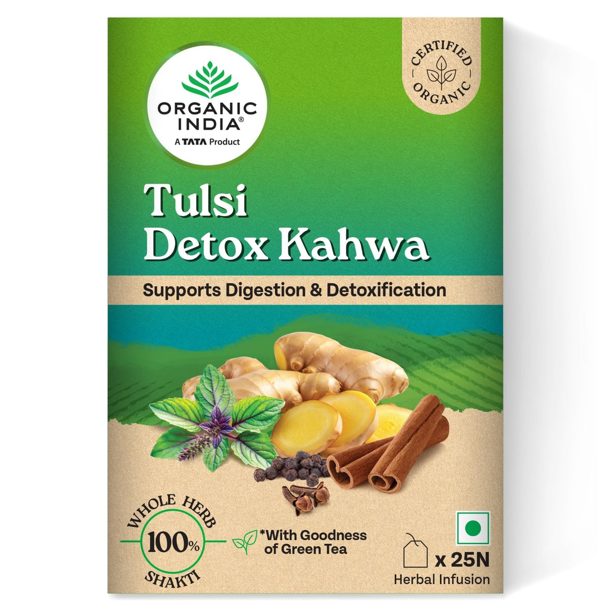 Organic India Tulsi Detox Kahwa Green Tea - 25 Teabags