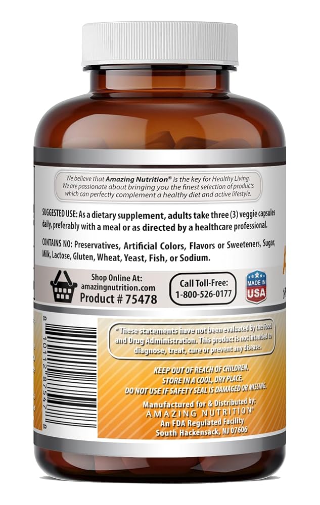Amazing Formulas Ashwagandha Root with Black Pepper Extract Supplement