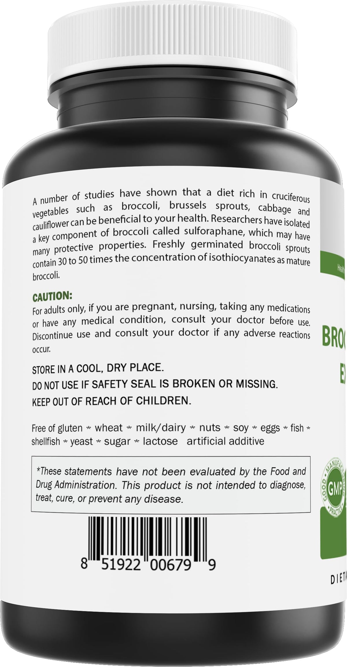 Brieofood Broccoli Sprout Extract 1000 mg - 240 Capsules - image 9