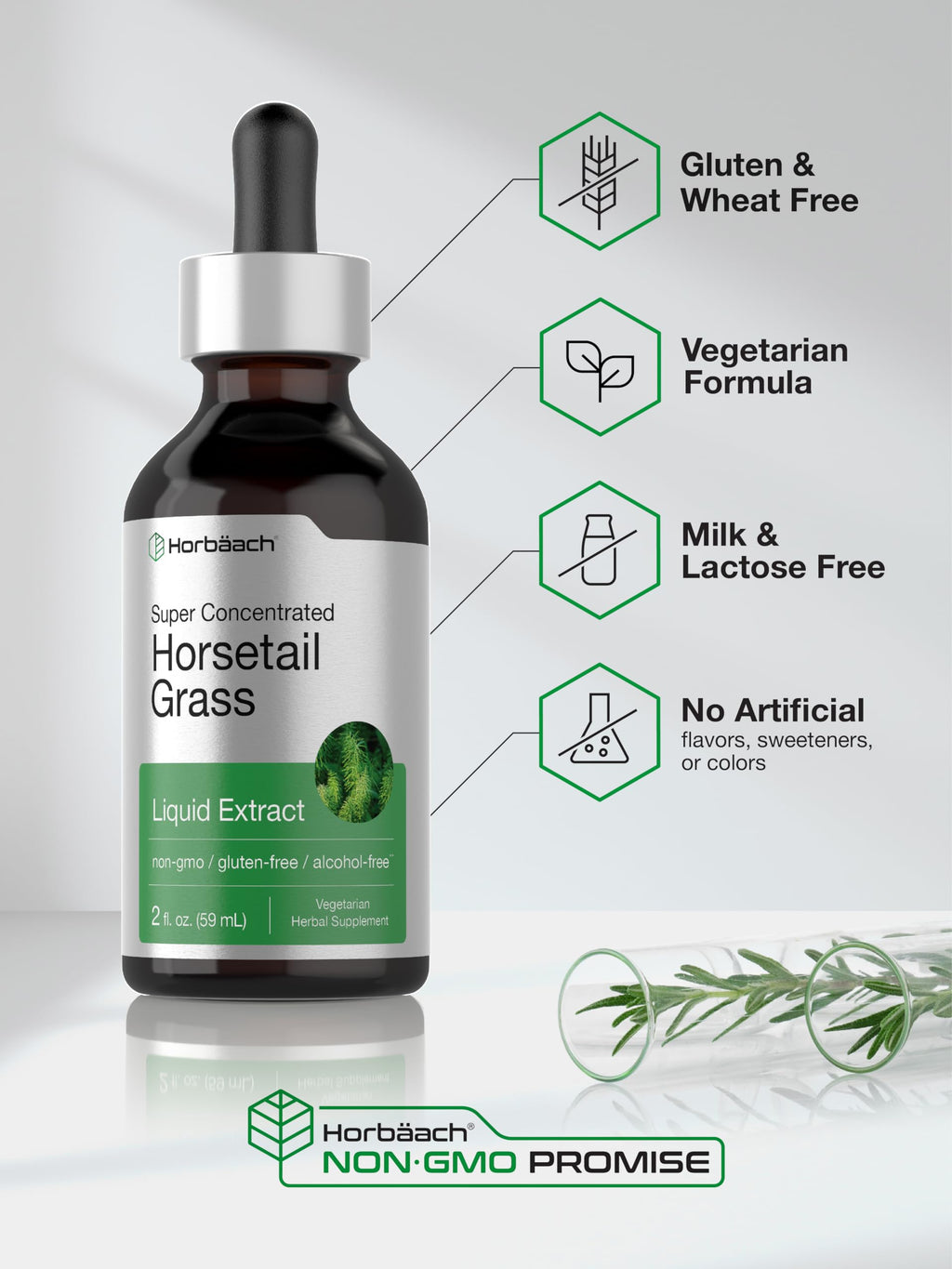 Horbäach Horsetail Herb Liquid Extract Alcohol Free - 2 fl oz - image 5