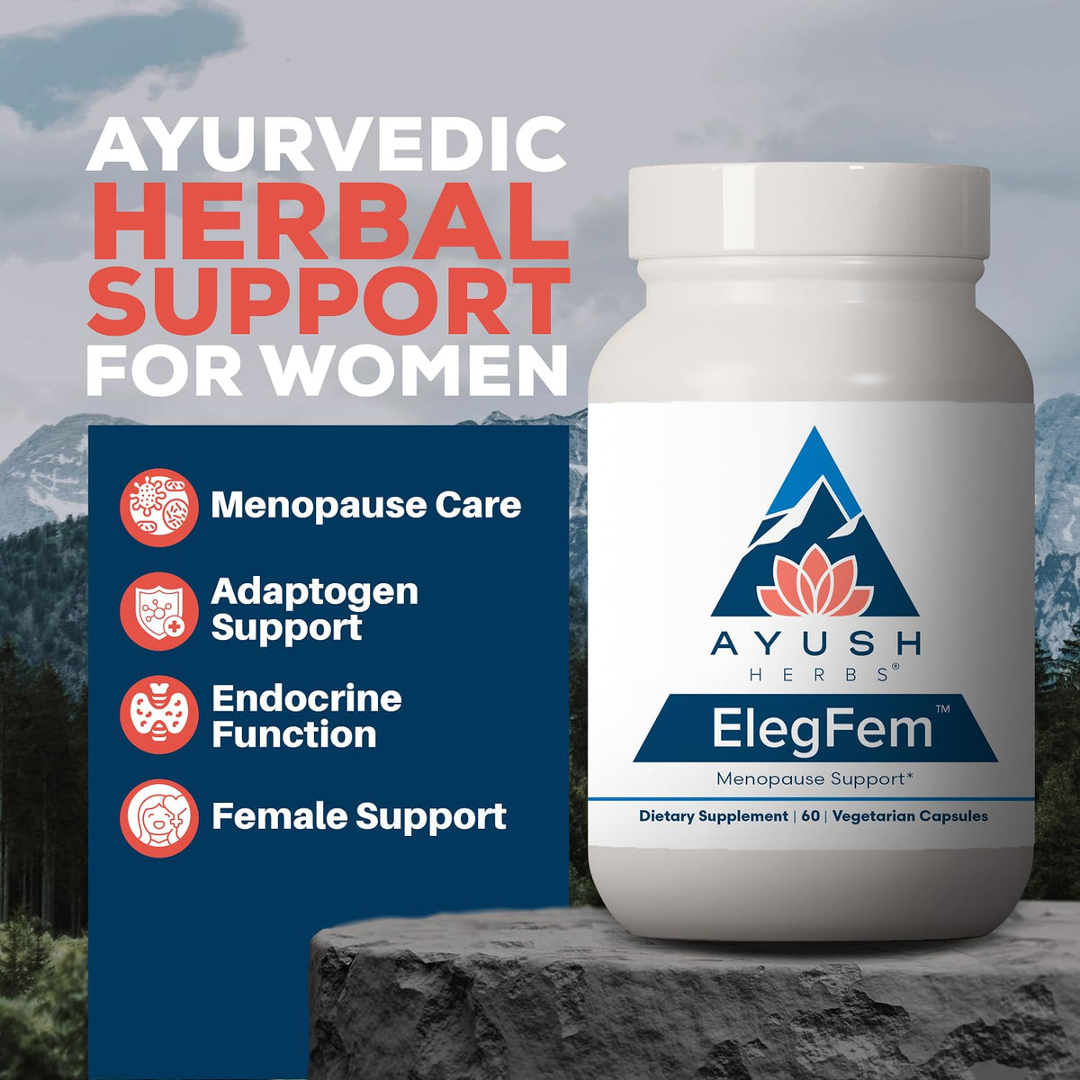 Ayush Herbs ElegFem Menopause Supplement for Women - 60 Capsules - image 2