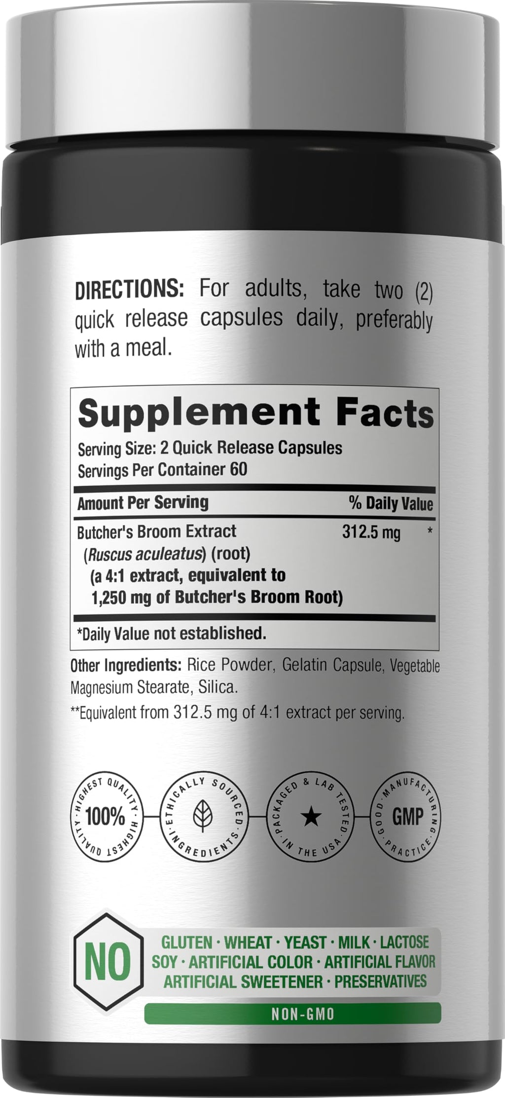 Horbäach Butchers Broom Extract - 120 Capsules - image 2