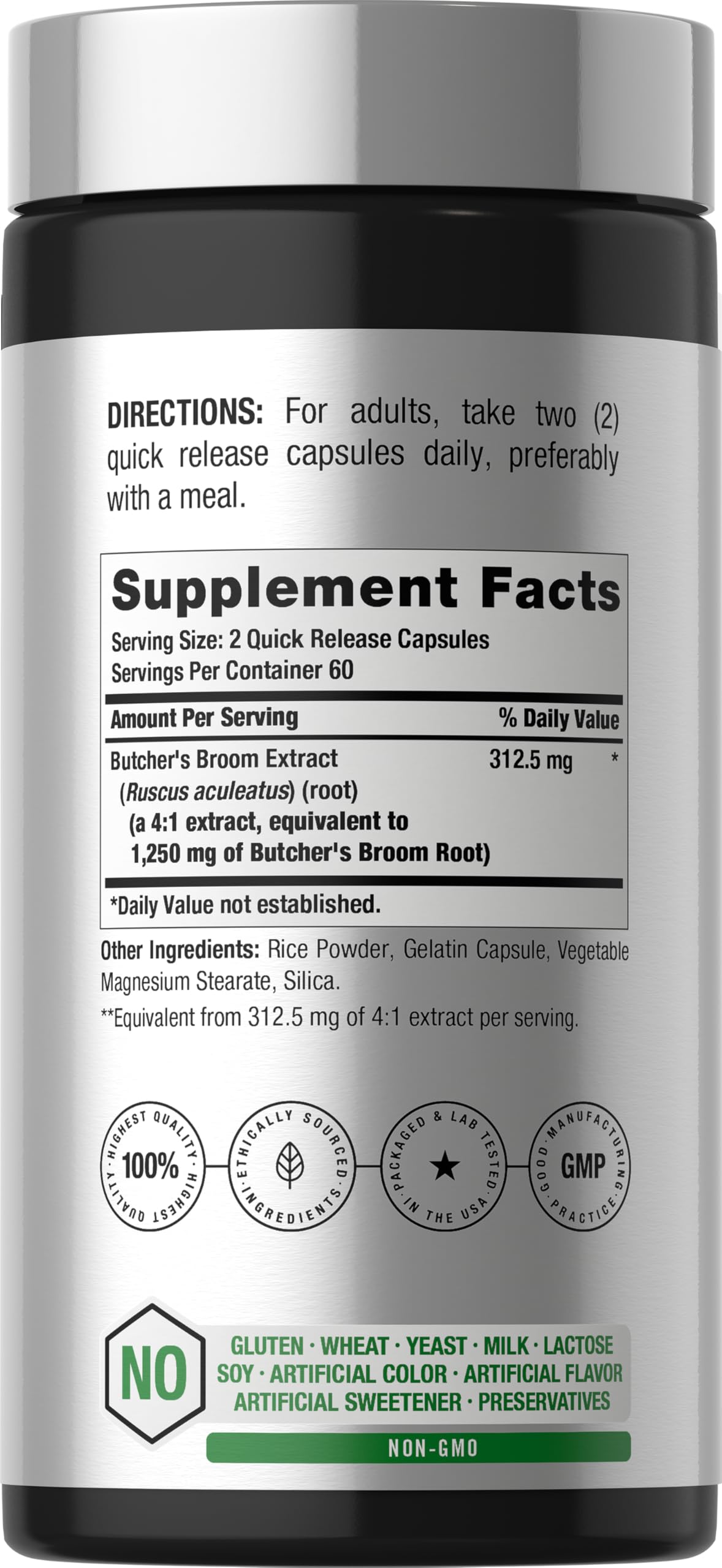Horbäach Butchers Broom Extract - 120 Capsules - image 2