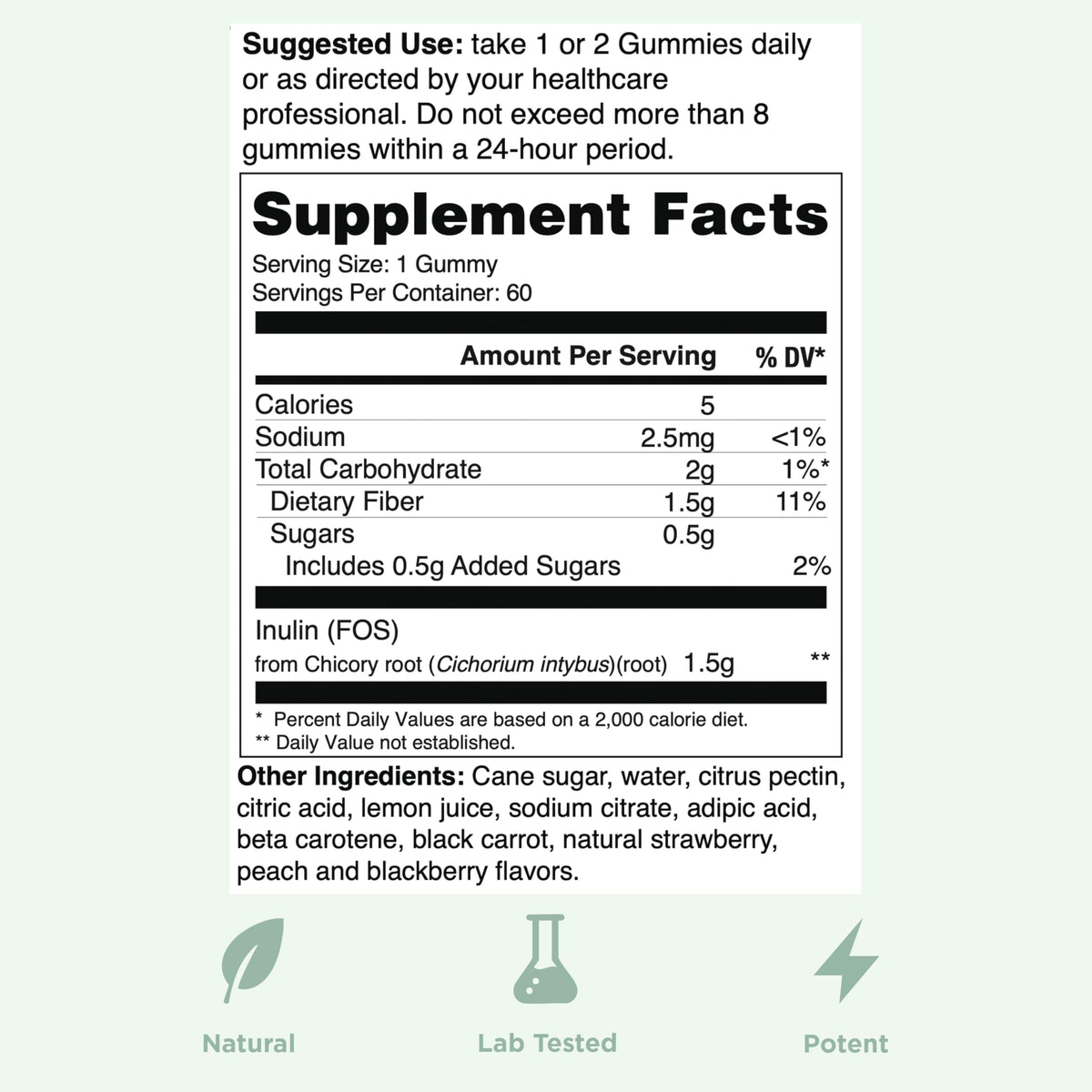 Yuve Vegan Prebiotic Gummies Supplement