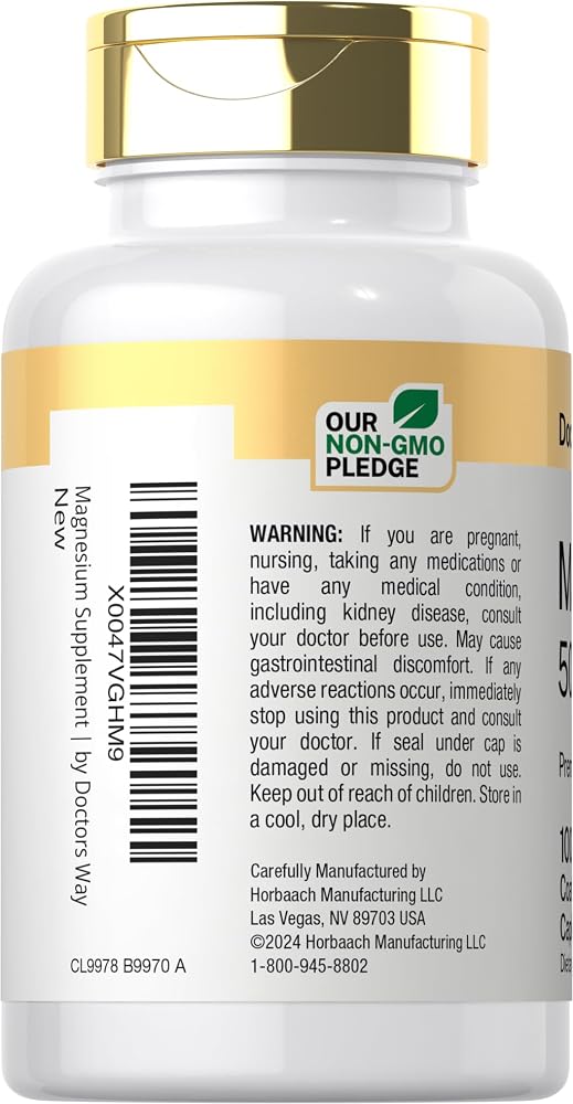 Doctor's Way Magnesium Supplement 500mg - 100 Caplets - image 3