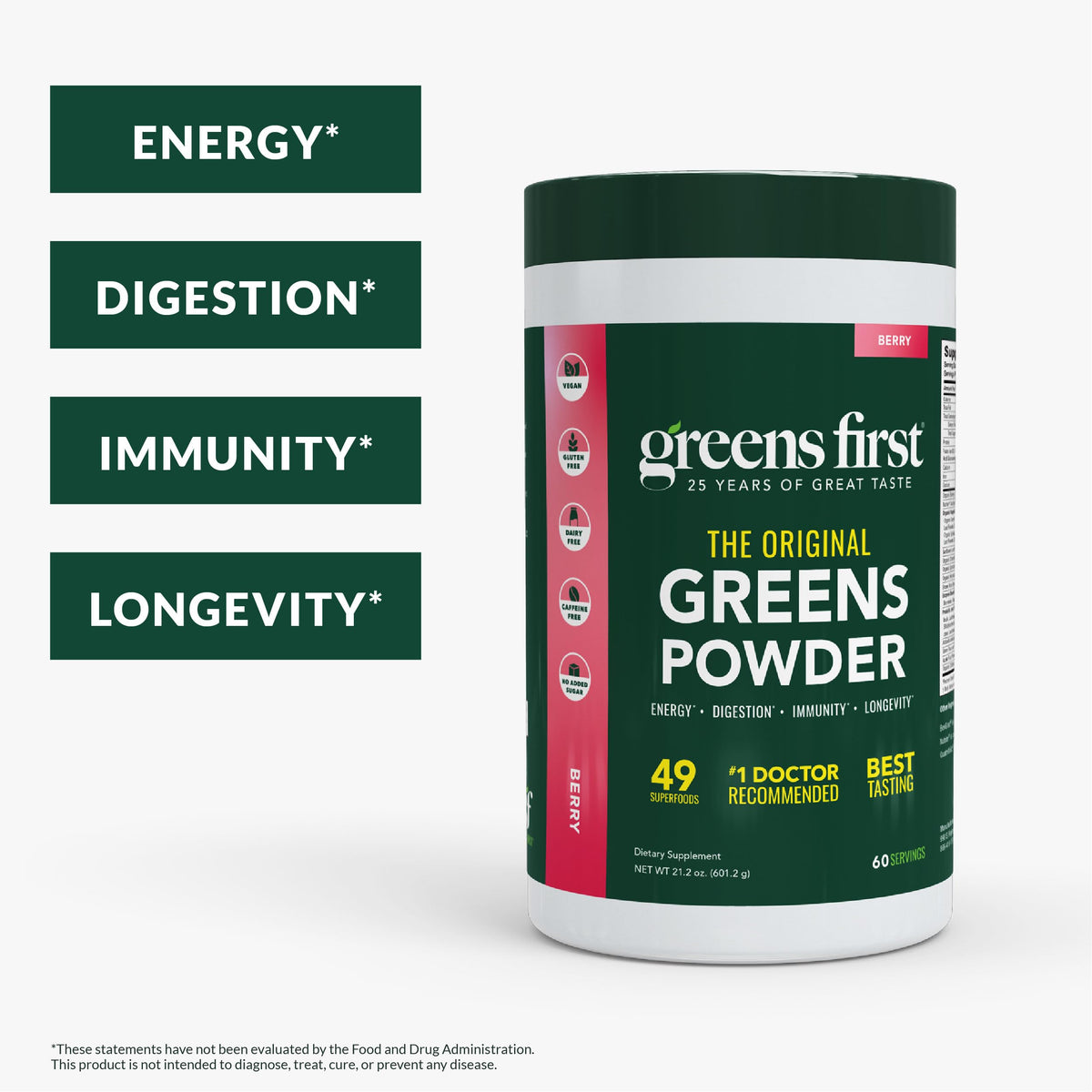 Greens First Original Greens Powder - 49 Superfoods - Organic Fruits