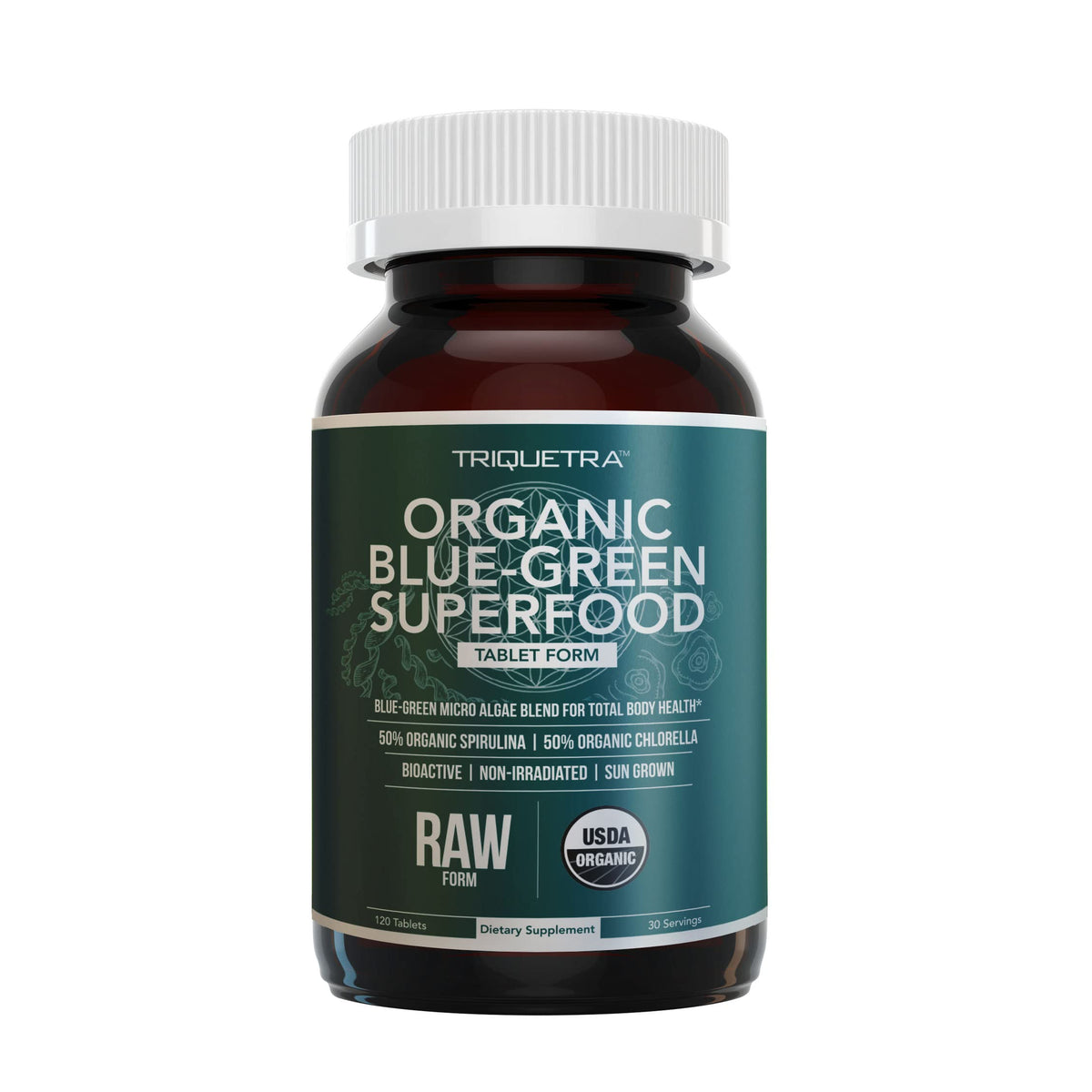 Triquetra Health Organic Spirulina & Chlorella Tablets - 120 Count