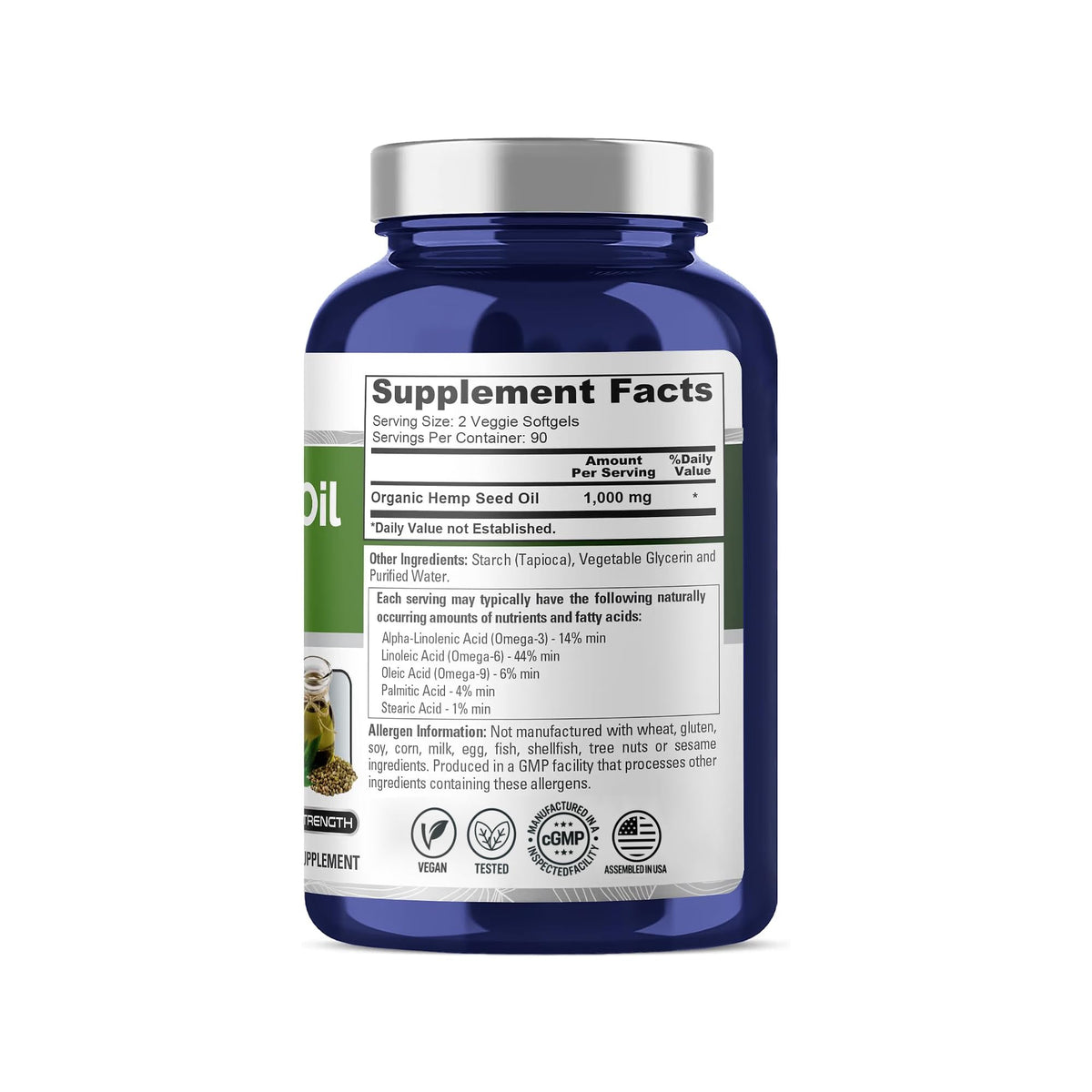 NusaPure Hemp Seed Oil Omega 3-6-9 1000mg - 180 Softgels - image 3
