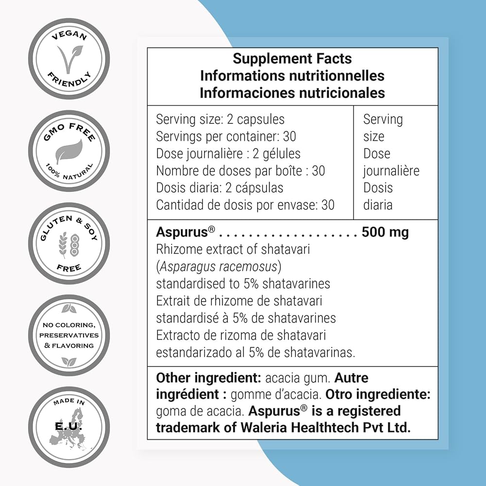 Supersmart Super Shatavari High Potency Women Support - 60 Vegetarian Capsules - image 3